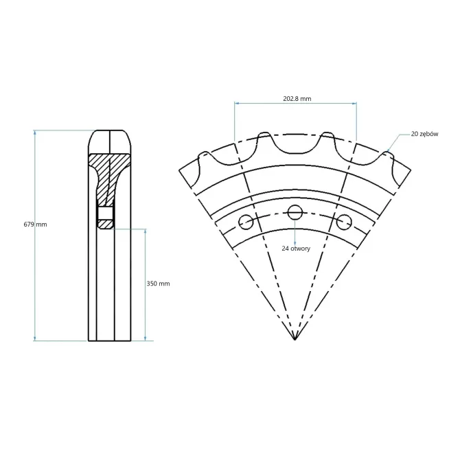 Koło napędowe LIEBHERR R914C HDSL 9752630