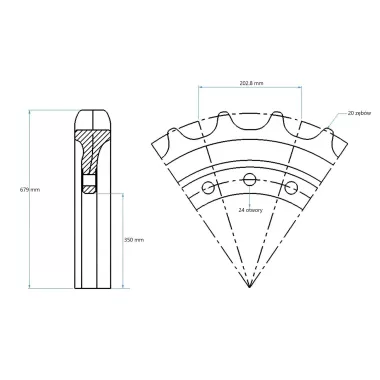 Koło napędowe LIEBHERR R914C HDSL 9752630